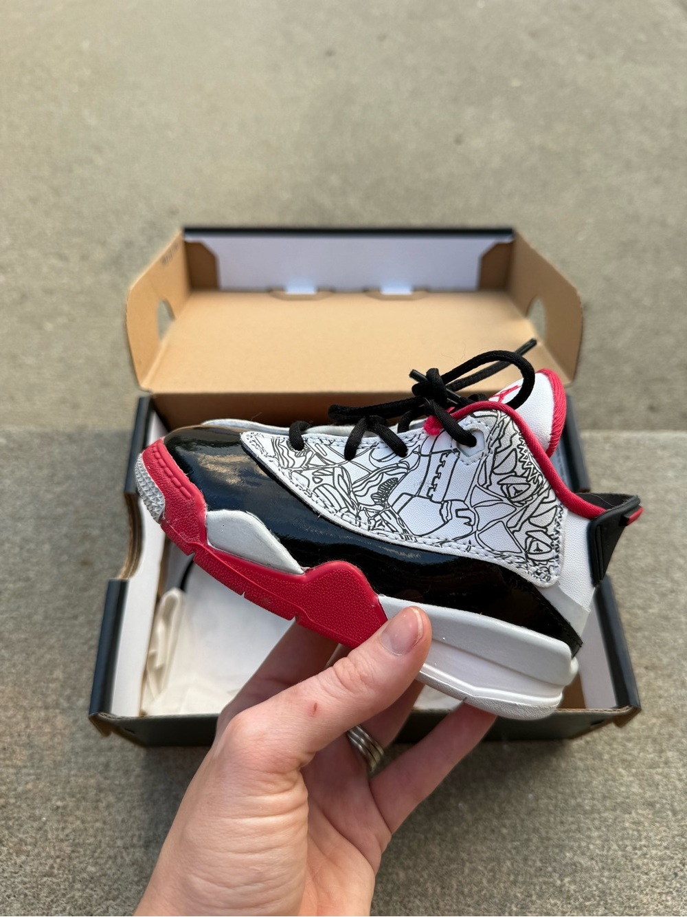 Jordan Dub Zero White Black Neutral Grey True Red 7c